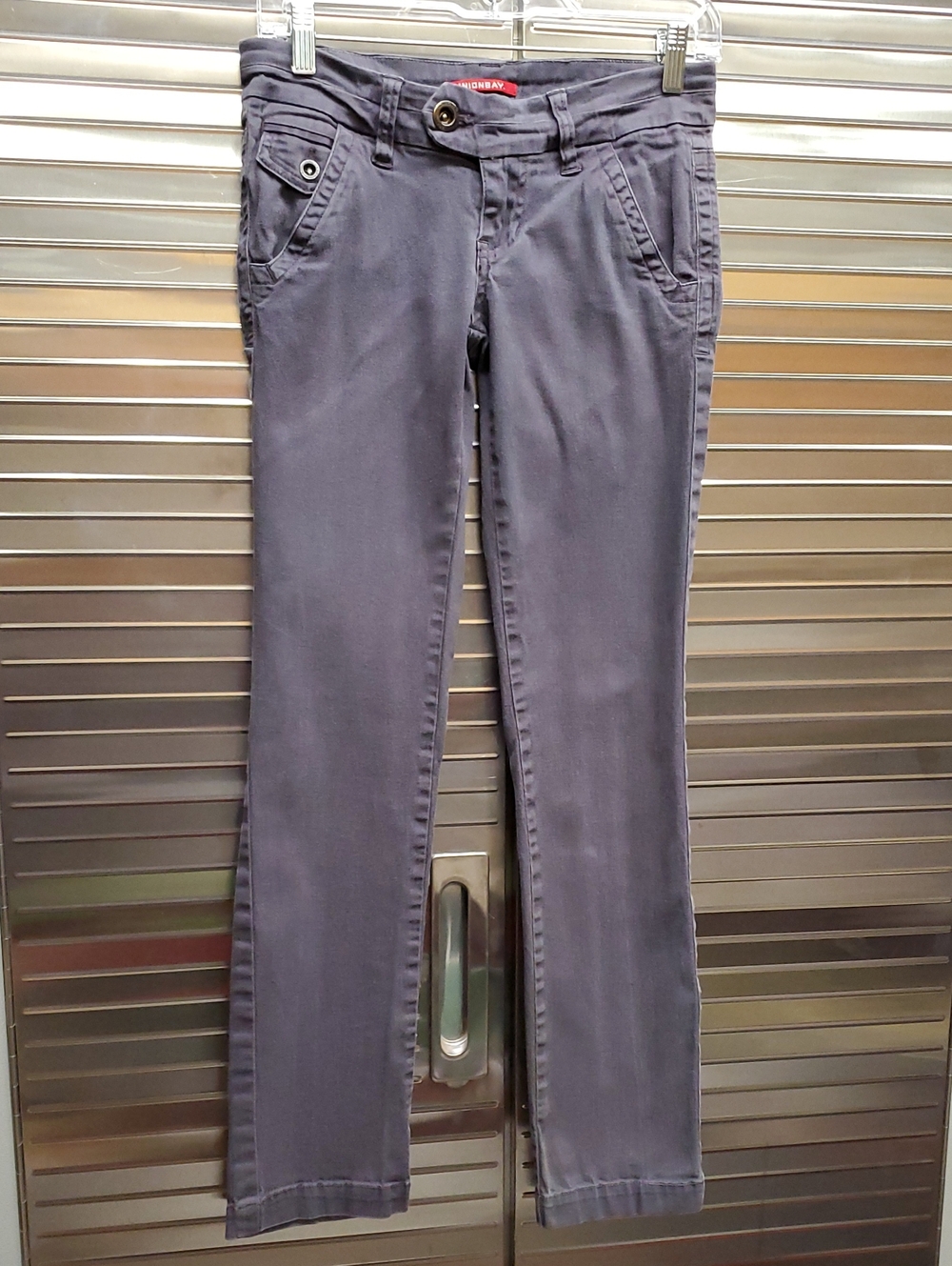 UNIONBAY Gray Metal Snap-Button Detail Y2K Retro Early 2000's